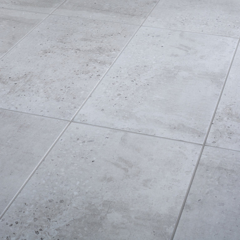 reclaimed grey matt concrete effect porcelain floor tile pack of 6 l 600mm w 300mm