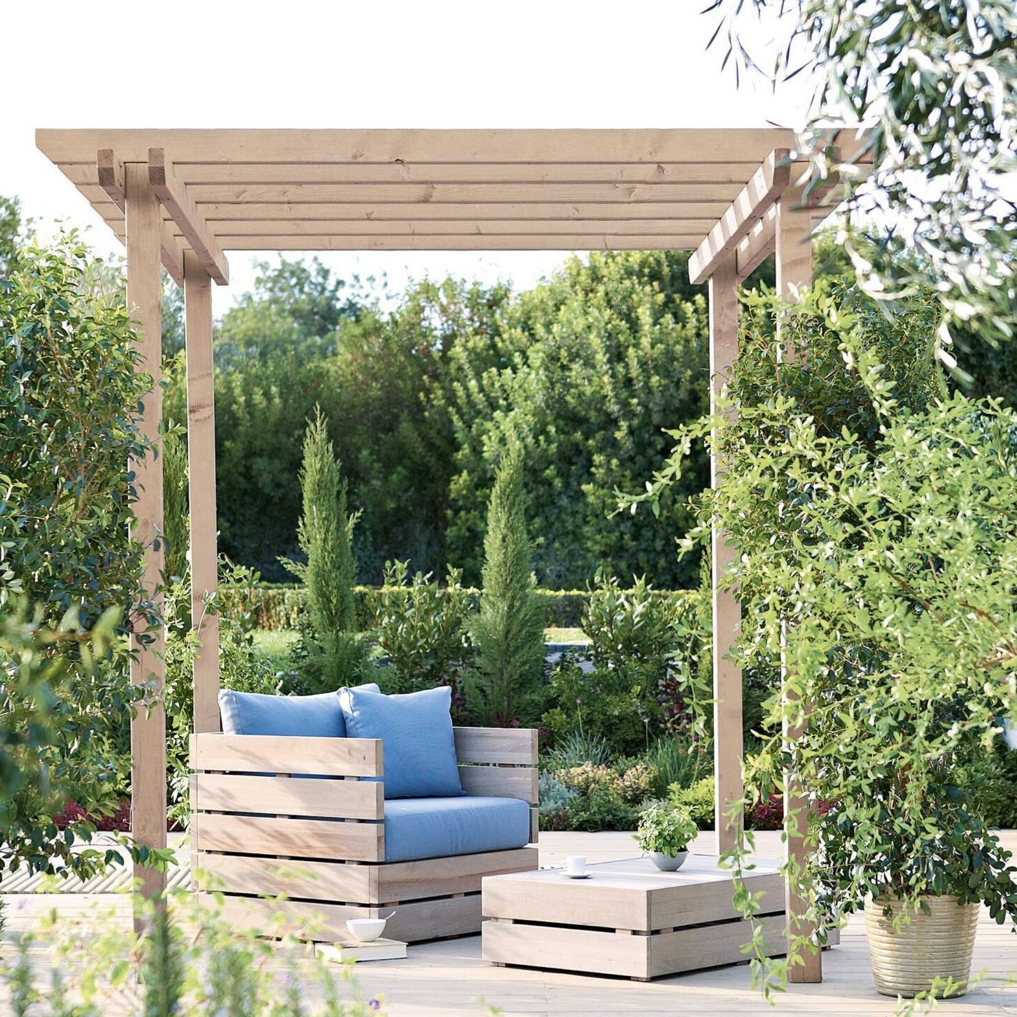 Rectangular Pergola beam, (W)0.1m x (D)0.04m x (H)1.8m
