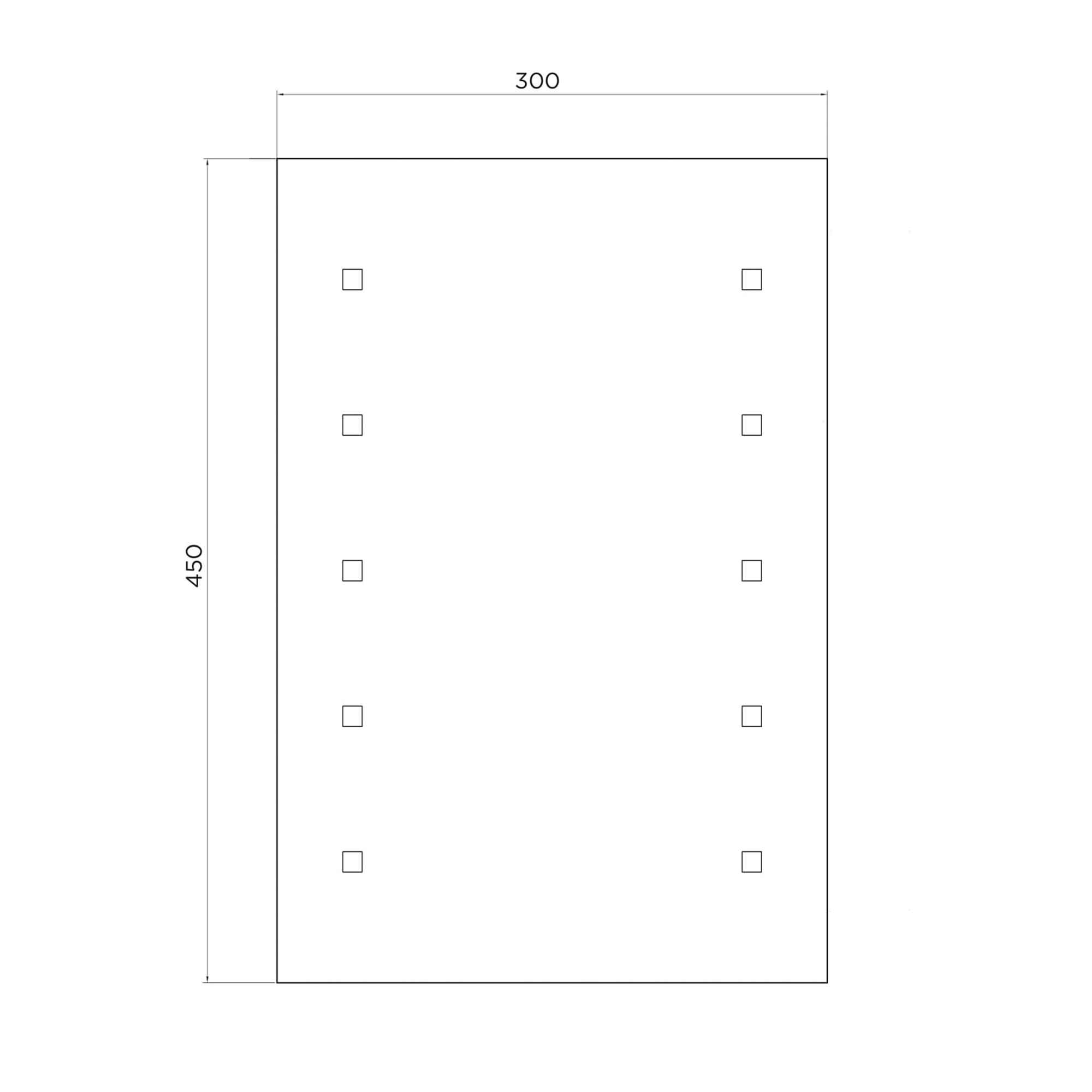 Rectangular Wall-mounted Illuminated Bathroom mirror (H)45cm (W)30cm
