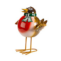 Red & Brown Rocking Robin Christmas decoration