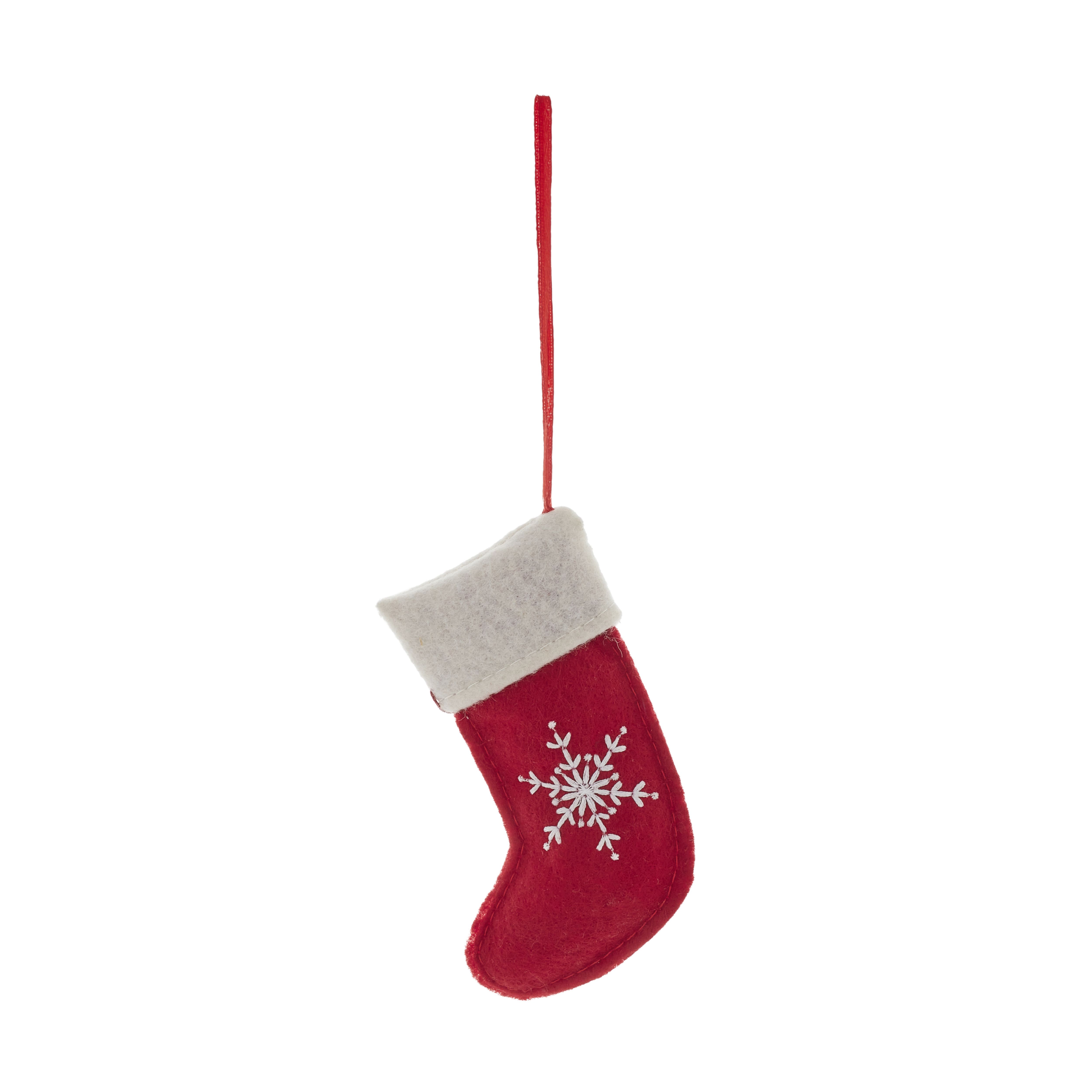 Red Felt Classic Stocking Hanging ornament DIY at B&Q