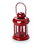 Red Glass & iron Tea light holder