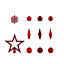 Red Glitter effect Assorted Decoration, Pack of 50
