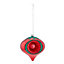 Red Glitter effect Plastic Conical onion shape Bauble