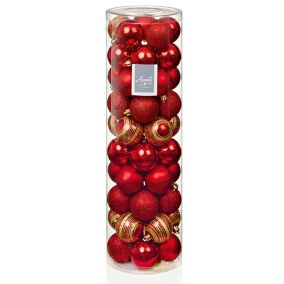 Red Glitter effect Plastic Round Bauble