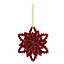 Red Glitter effect Snowflake Decoration
