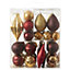 Red & gold Glitter effect Plastic Bauble, Set of 40