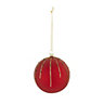 Red & Gold Glitter effect Plastic Bauble