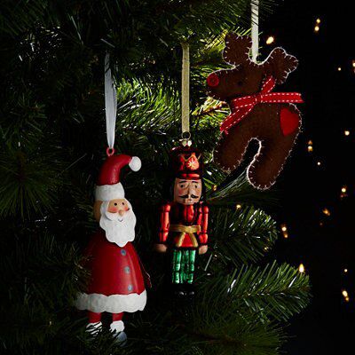 Red, green & brown Gold effect Plastic Traditional toy soldier Decoration