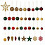 Red & green Gold glitter effect Plastic Bauble, Set of 120