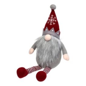 Red & Grey Gonk with long legs Christmas decoration