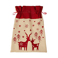 Red Hessian Folklore Christmas sack 60cm