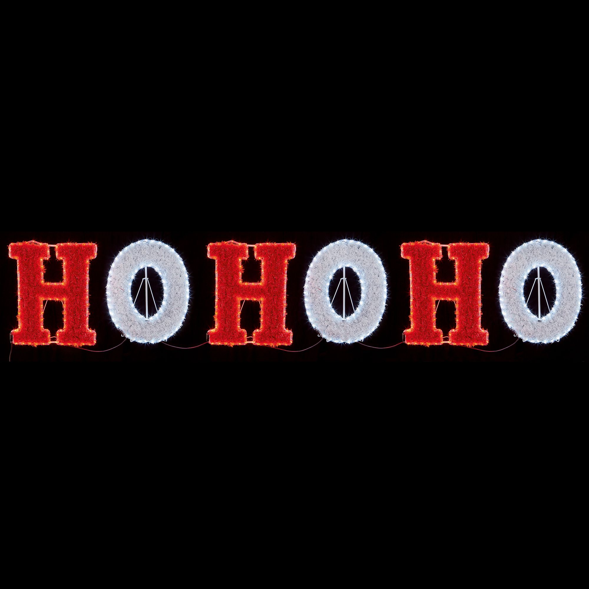 Red LED Ho-Ho-Ho Wall-mounted Silhouette (H) 600mm