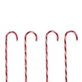 Red LED Red & white Candy cane Silhouette (H) 750mm