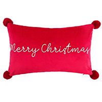 Red Merry Christmas Indoor Cushion (L)50cm x (W)30cm