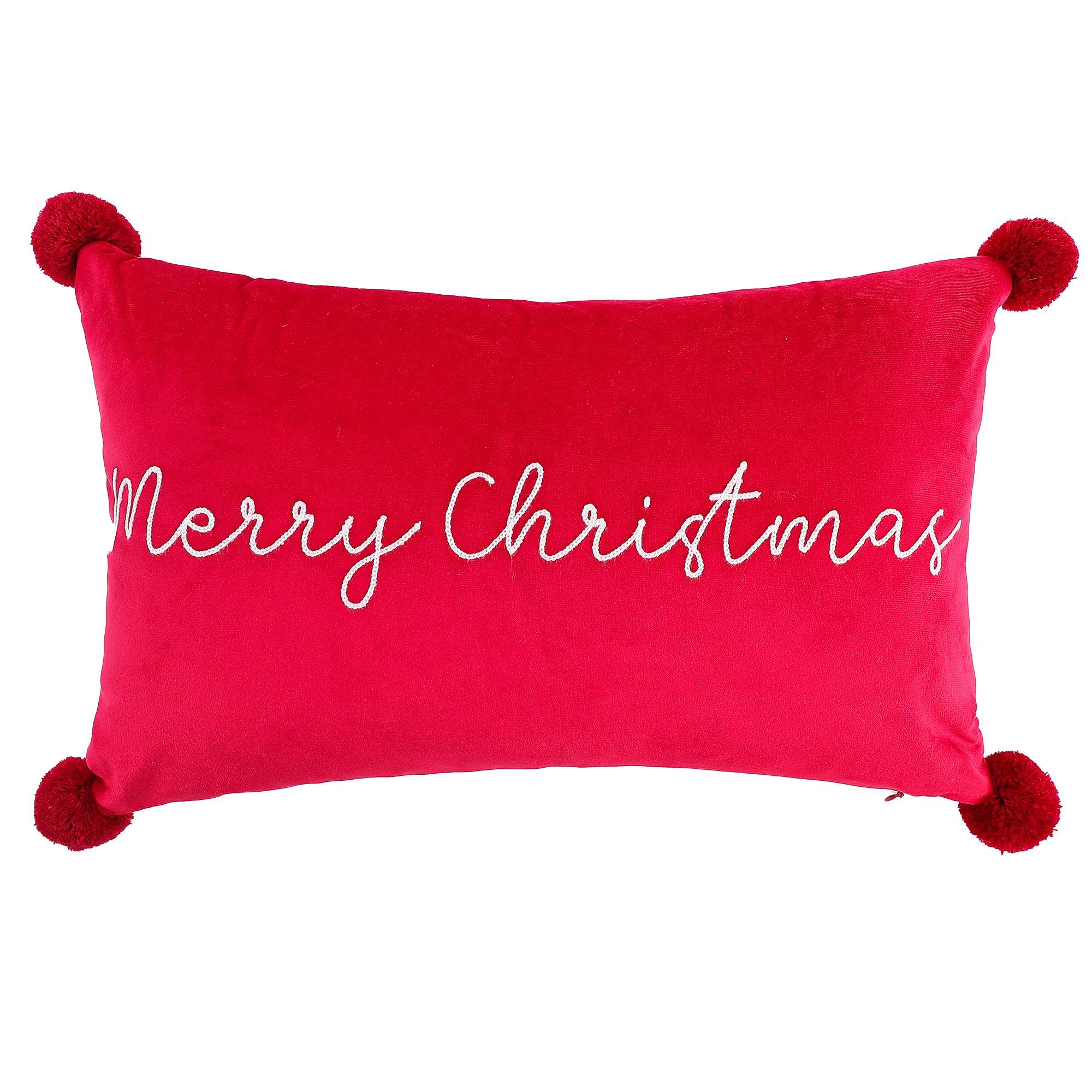 Red Merry Christmas Indoor Cushion L 50cm x W 30cm DIY at B Q