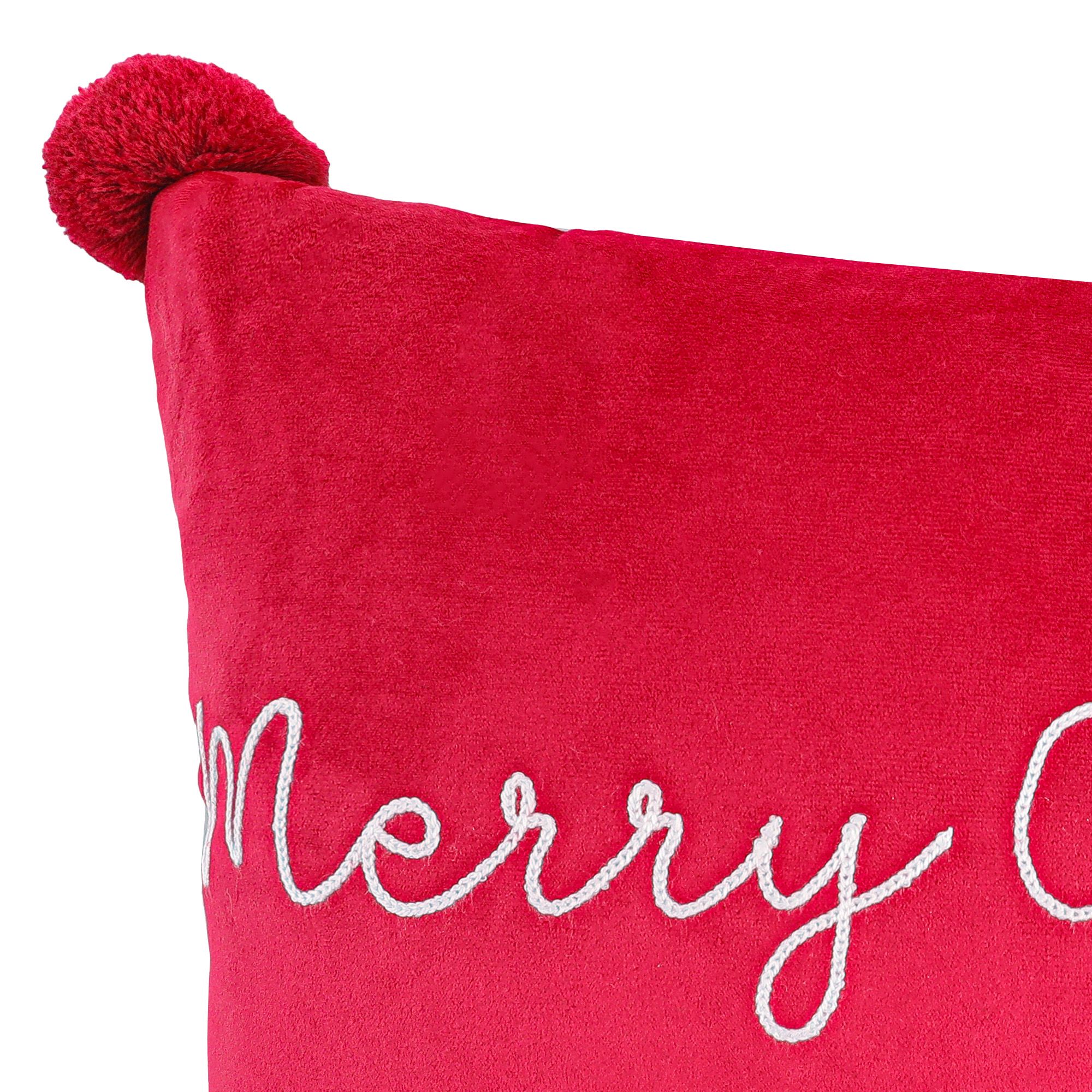 Red Merry Christmas Indoor Cushion (L)50cm x (W)30cm