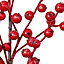Red Metallic effect Berry design Stem