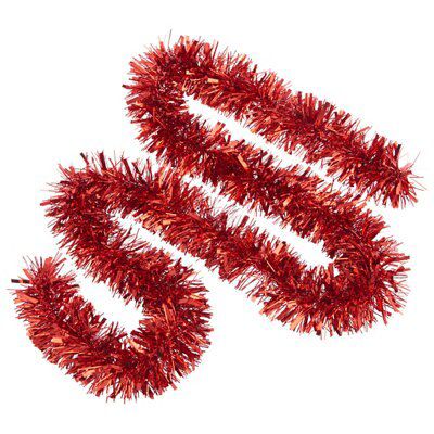 Red Metallic effect Christmas tinsel 2m