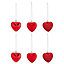 Red Pearlescent effect Plastic Heart Decoration, Pack of 6