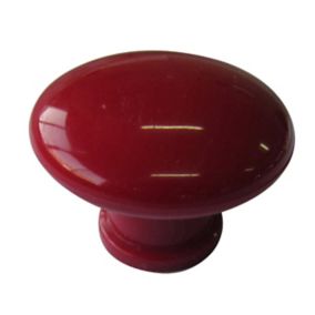 Red Plastic Round Internal Door knob (Dia)40mm, Pack of 10