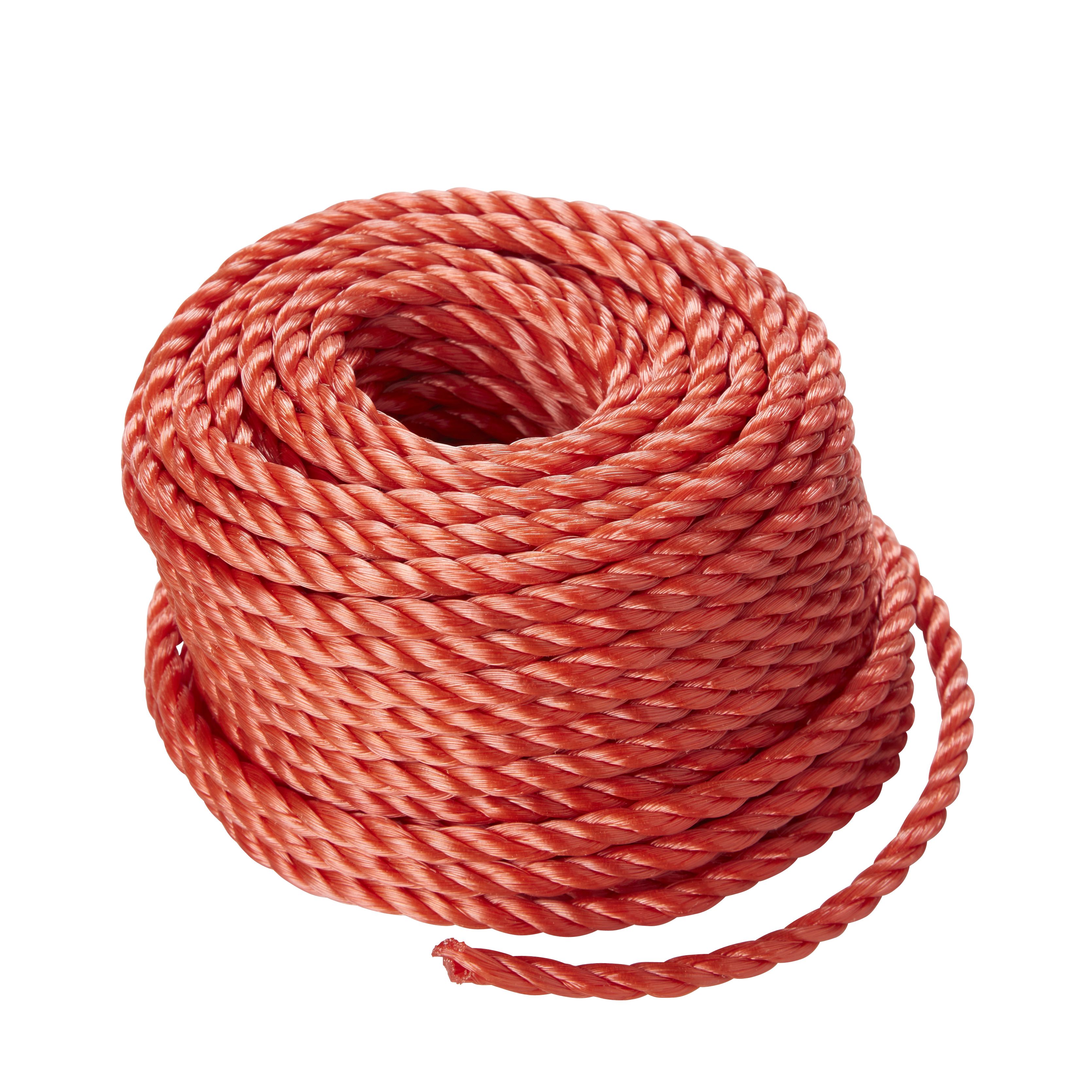 Red Polypropylene (PP) Twisted rope, (L)20m (Dia)6mm