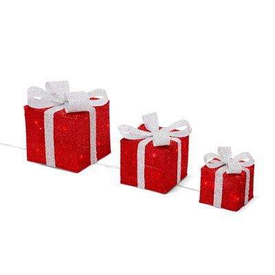 Red Present Trio LED Set of 3