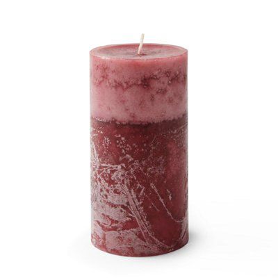 Red Rustic Wild raspberry & plum Pillar candle