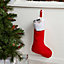 Red & white Felt Classic Christmas Stocking