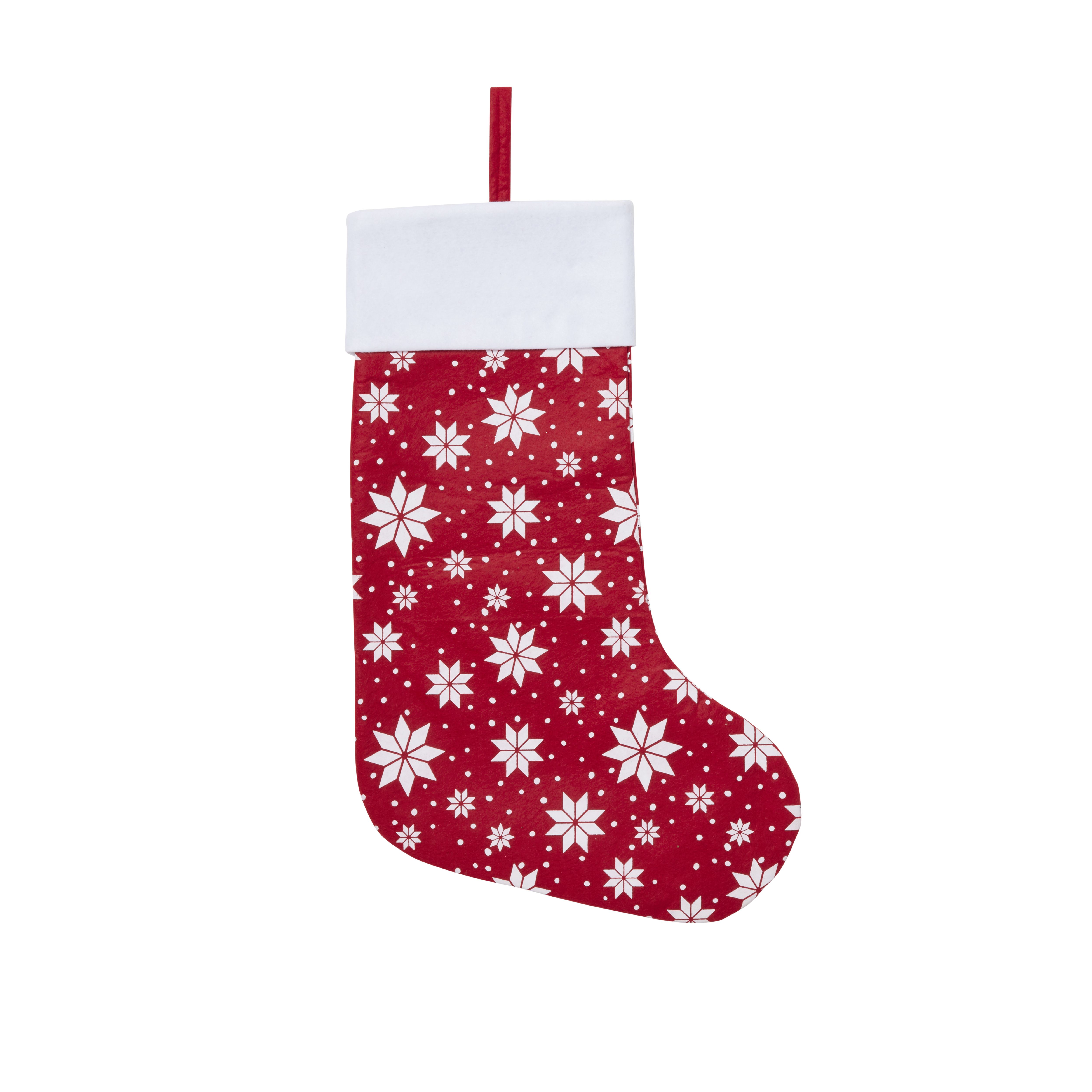 Red & white Felt Star Stocking