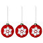 Red & white Polyfoam Snowflake Decoration, Set of 3