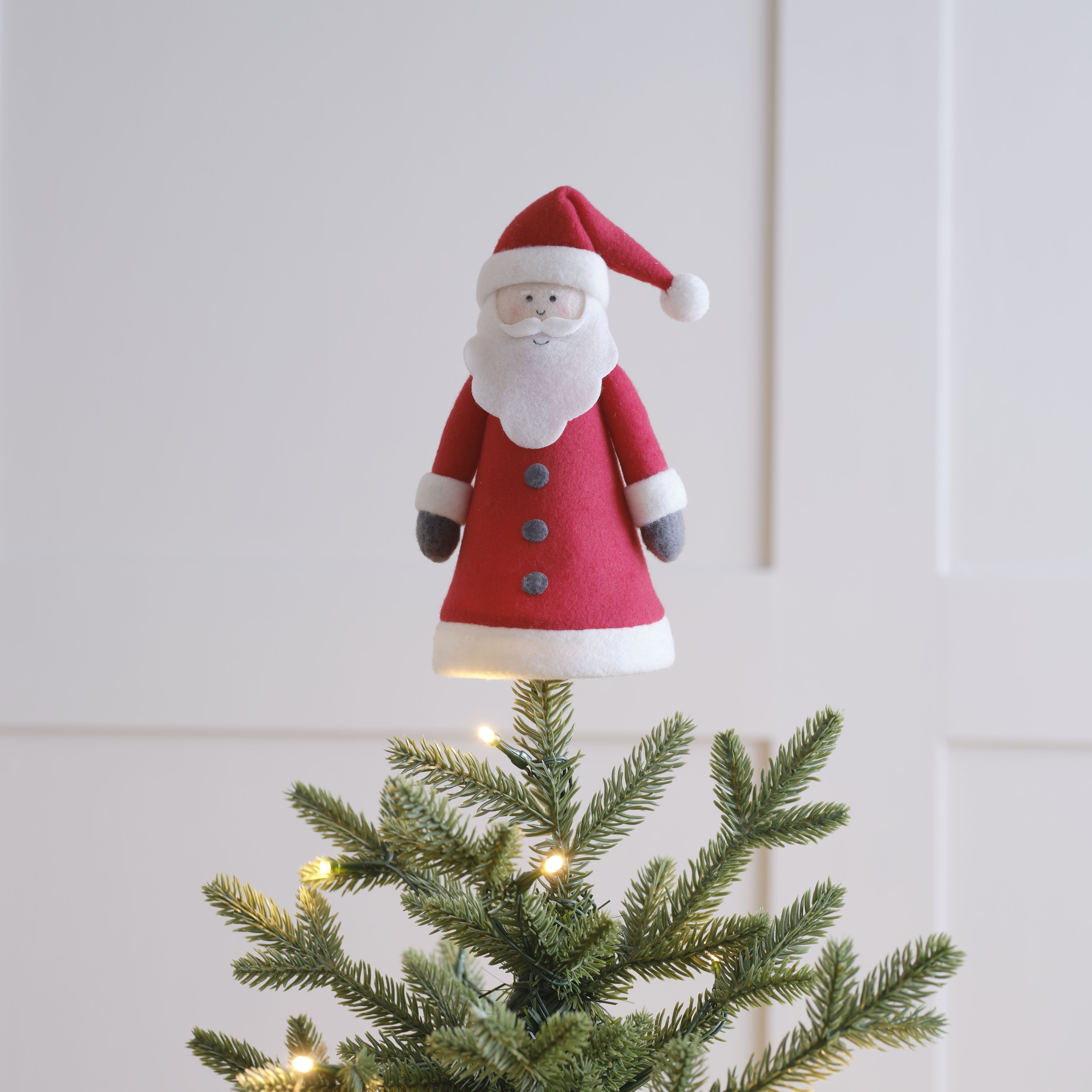 Red & white Triangular Santa Tree topper