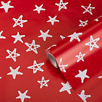 Red with white stars Wrapping paper