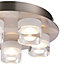 Reece Flush Chrome effect 5 Lamp Ceiling light