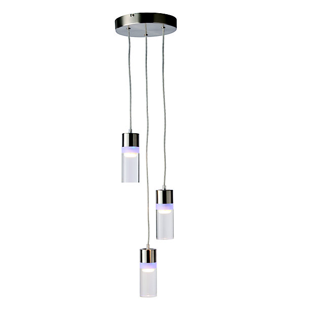 Reece Pendant Chrome Effect 3 Lamp Ceiling Light Diy At B Q - Reece Chrome Effect 3 Lamp Flush Ceiling Light