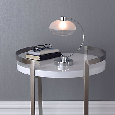 Reef Touch Matt Chrome Effect Halogen, Clear Glass Side Table Lamps