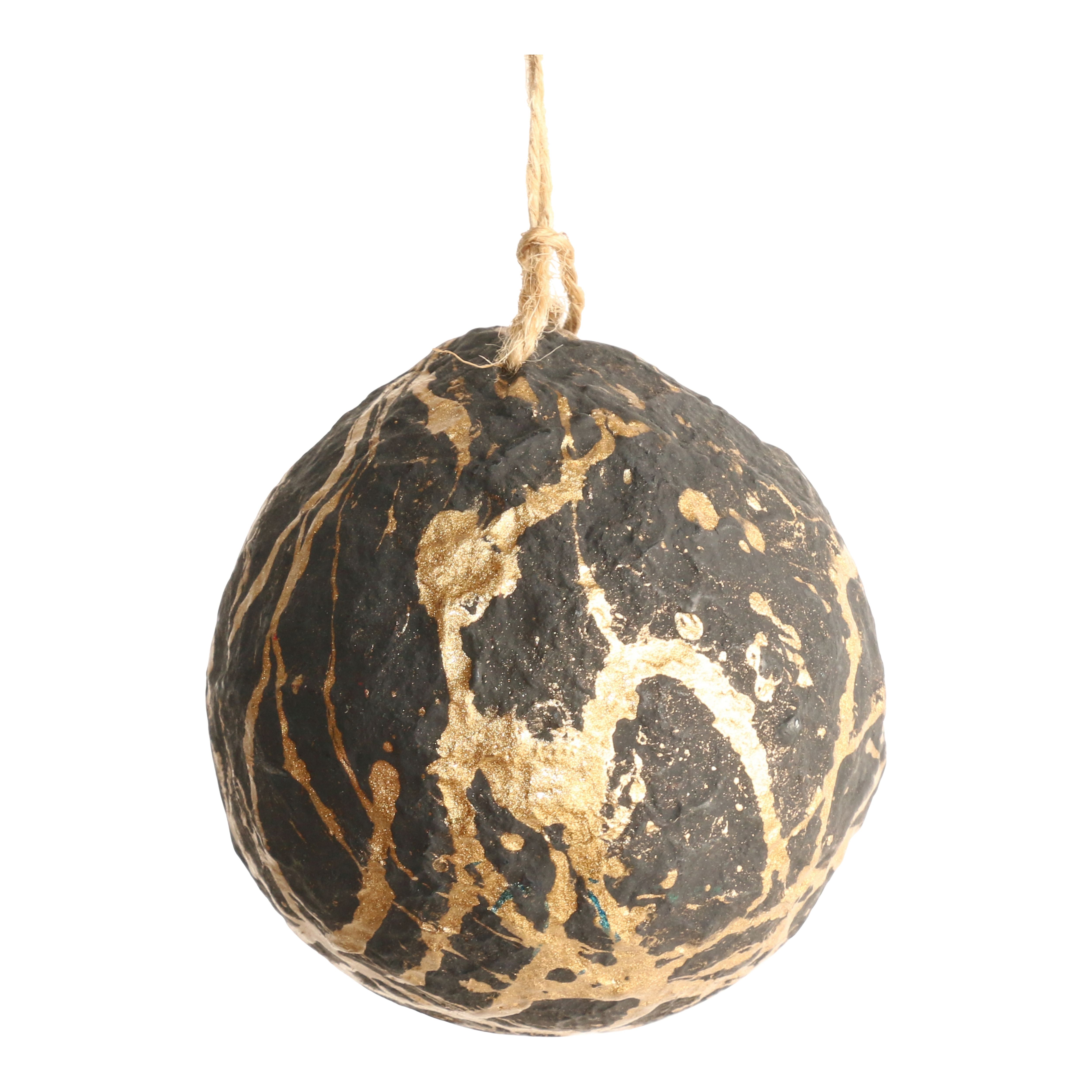 Refined classics Black Gold effect Paper Round Bauble (D) 100mm | DIY ...