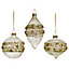 Refined classics Gold effect Decorated Glass Round Bauble (D) 80mm
