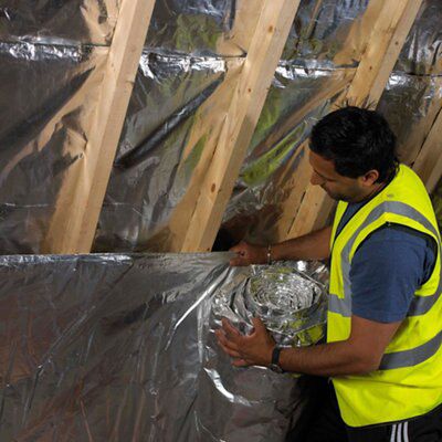 Reflective insulation roll, (L)12.5m (W)1.2m (T)15mm