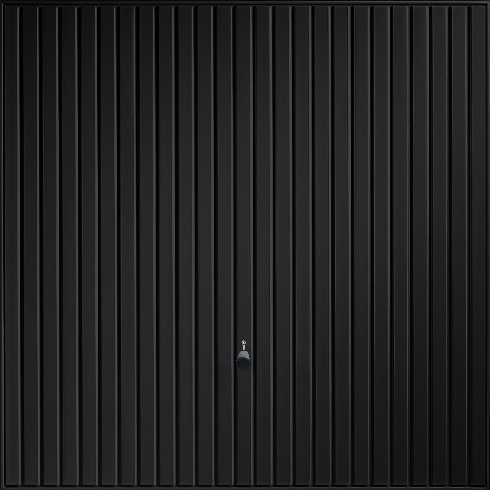 Regency Vertically ribbed Up & over Black Retractable Garage door, (H)2194mm (W)2274mm (T)40mm