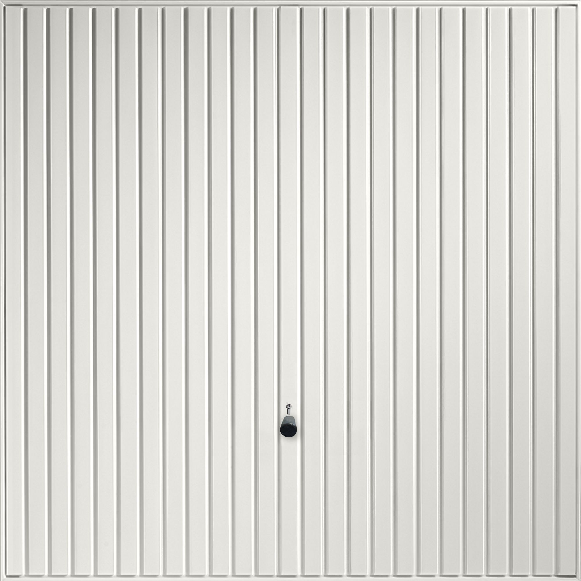 Regency Vertically ribbed Up & over White Canopy Garage door, (H)2194mm (W)2399mm (T)40mm