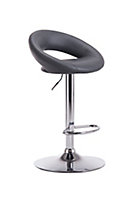 Regina Grey Adjustable Swivel Padded Bar stool, Pack of 2