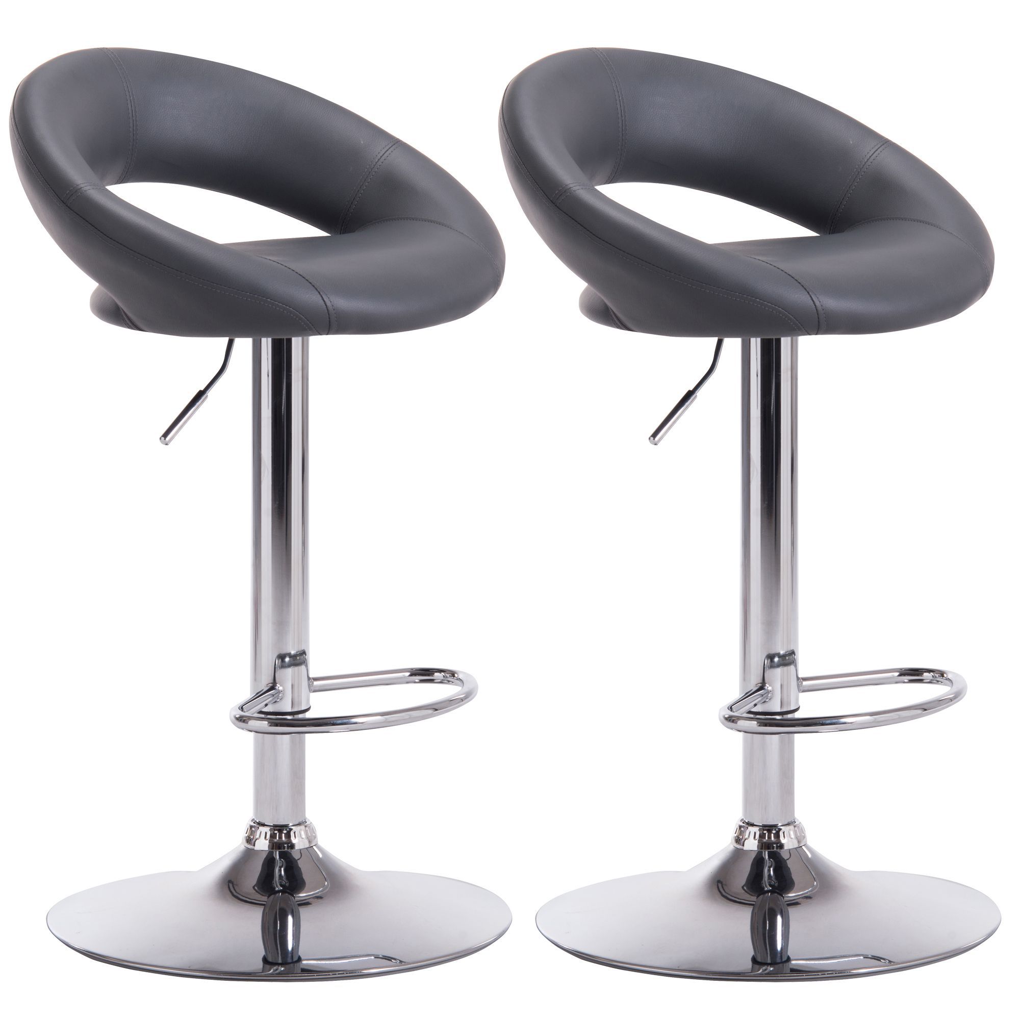 Regina Grey Adjustable Swivel Padded Bar stool Pack of 2 DIY at B Q