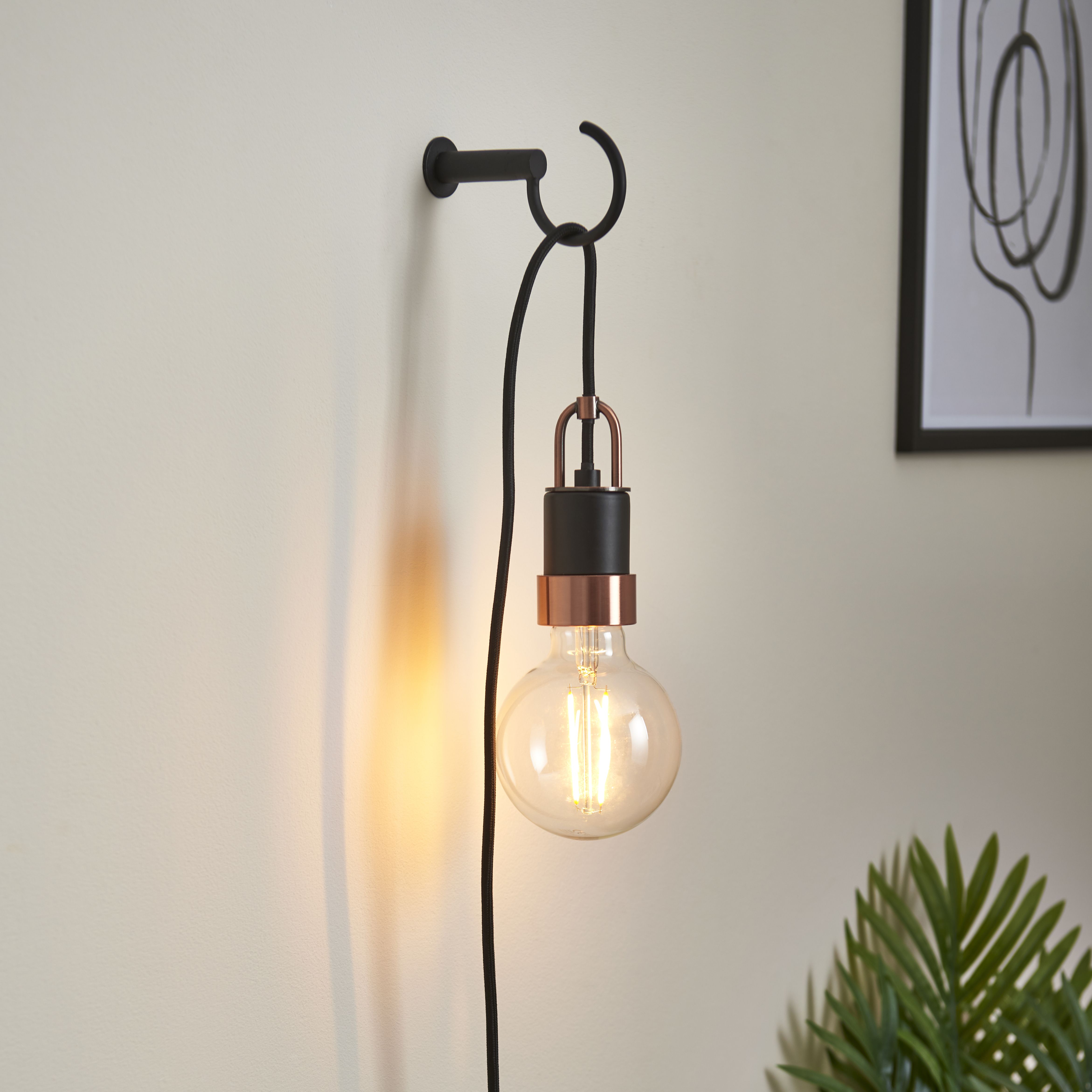 Remmy Industrial Matt Plug-in LED Wall light