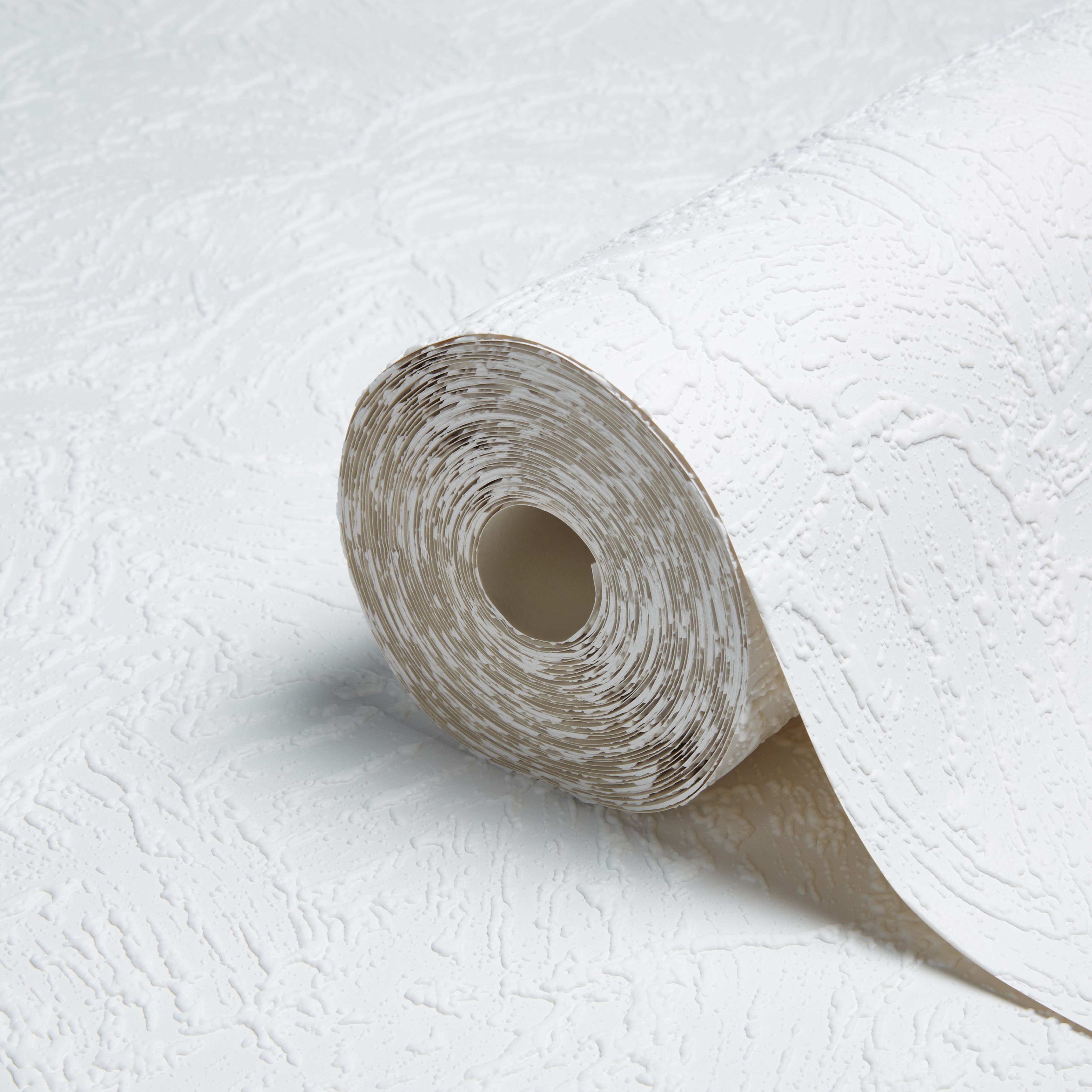 Retford Anaglypta precision plaster White Textured Wallpaper | DIY at B&Q