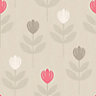 Retro Cream Floral Smooth Wallpaper