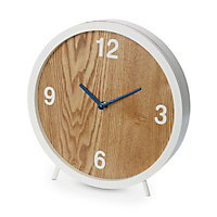 Retro Wooden White Quartz Mantle clock
