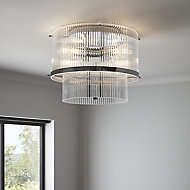 Rhyolit Chrome effect 3 Lamp Pendant ceiling light, (Dia)415mm