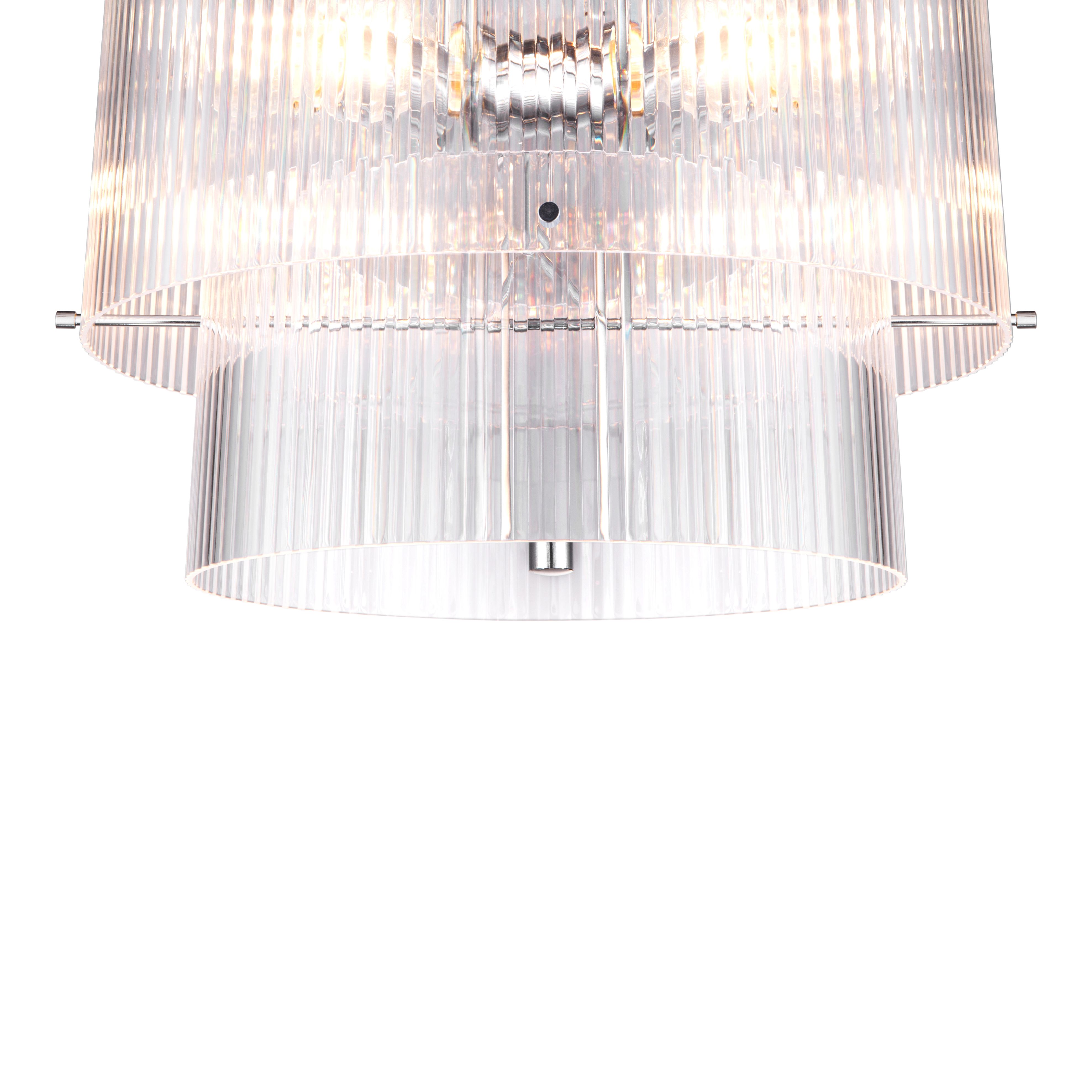 Rhyolit Chrome effect 3 Lamp Pendant ceiling light, (Dia)415mm