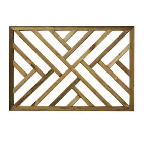 Richard Burbidge Crosshatch Traditional Pressure treated Green Wooden Decorative fence panel (W)1.13m (H)0.76m